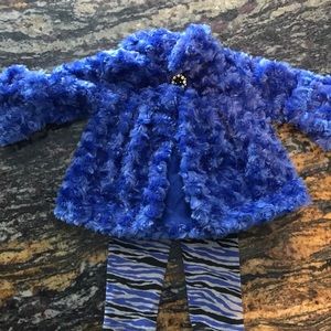 Baby girls jacket and pant set, size 12 months